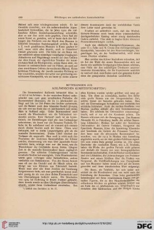 Mitteilungen aus ausländischen Kunstzeitschriften