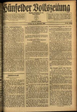 Ausgabe vom Freitag, den 12. November 1920.