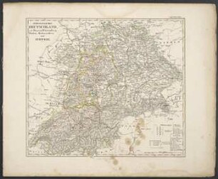 Südwestliches Deutschland, enth. Bayern, Würtemberg, Baden, Hohenzollern und Schweiz [Hand-Atlas über alle Theile der Erde nach dem neuesten Zustande und über das Weltgebäude]