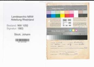 Entnazifizierung Johann Stock , geb. 01.07.1902 (Vertreter)