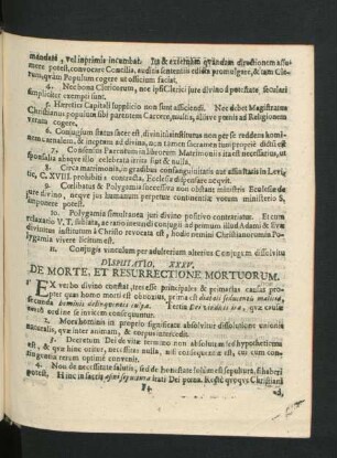 Disputatio XXXV. De Morte, Et Resurrectione Mortuorum.