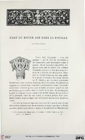 2. Pér. 27.1883: L' art du Moyen Âge dans la Pouille, 2