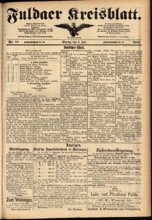 Zweite Ausgabe vom Montag, den 06. Juli 1903.