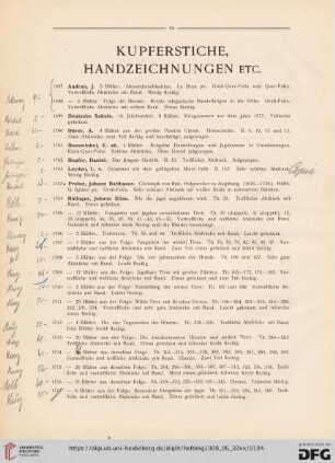 Kupferstiche, Handzeichnungen etc. (Nr. 1697-1736)