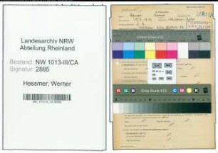 Entnazifizierung Werner Hessmer , geb. 18.04.1919 (Kaufmaennischer Angestellter)