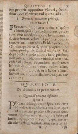 Qvaestio V. De distinctione peccatorum.