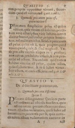 Qvaestio V. De distinctione peccatorum.