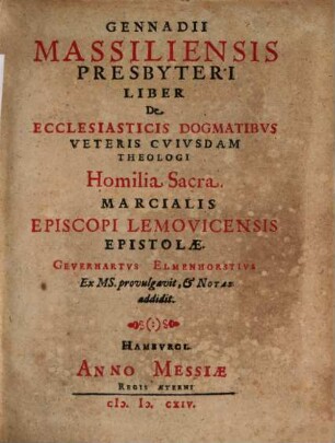 Liber de ecclesiasticis dogmatibus ...