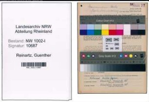 Entnazifizierung Guenther Reinartz, geb. 28.07.1921 (Kaufm.Angestellter)