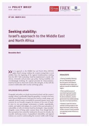 Seeking stability : Israel's approach to the Middle East and North Africa