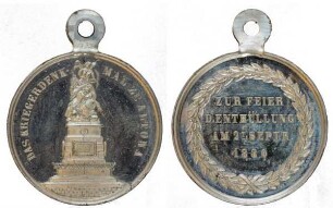 Altona, Medaille auf die Enthüllung des Kriegerdenkmals