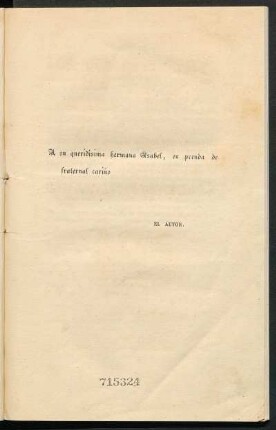 [Dedicatoria] A mi queridísima hermana Isabel, en prenda de fraternal cariño