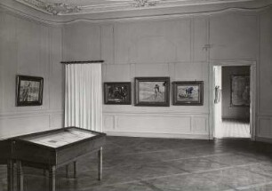 Schloss Pillnitz, Bergpalais, Zimmer : Slevogt-Saal. Interimsquartier der Dresdner Gemäldegalerie in Schloss Pillnitz
