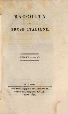 Raccolta di prose Italiane. 2