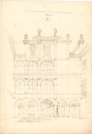 Böhmer, Paul; Florenz, Venedig (Italien); Bauaufnahmen - Palazzo Corsini, Hof, Florenz (Perspektive)