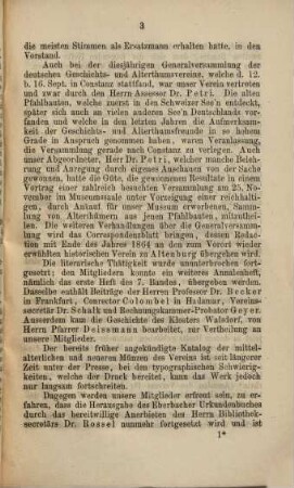 Mittheilungen an die Mitglieder des Vereins für Nassauische Alterthumskunde und Geschichtsforschung zu Wiesbaden. 4. 1865