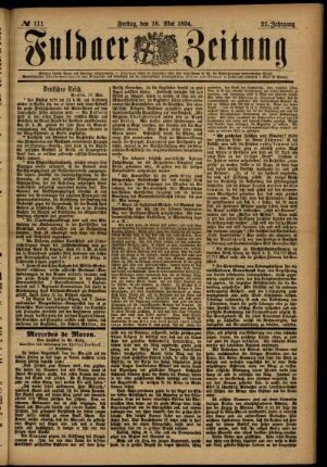 Ausgabe vom Freitag, den 18. Mai 1894.