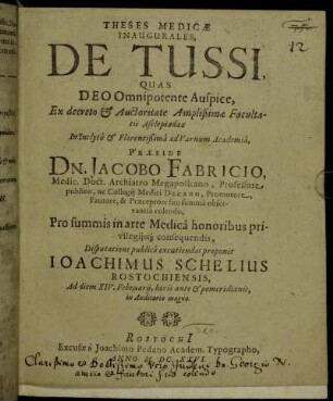 Theses Medicae Inaugurales, De Tussi