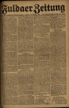 Erste Ausgabe vom Freitag, den 24. Oktober 1919.