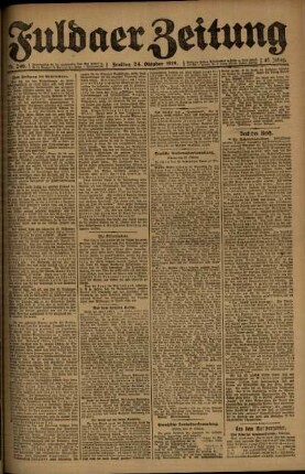 Erste Ausgabe vom Freitag, den 24. Oktober 1919.