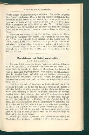 Darwinismus und Religionsunterricht
