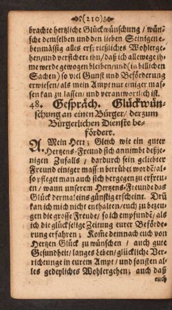 48. Gespräch. Glückwünschung an einen Bürger/ der zum Bürgerlichen Dienste befördert.