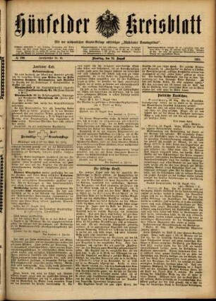 Ausgabe vom Dienstag, den 25. August 1914.