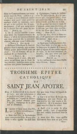 Troisieme Epitre Catholique De Saint Jean Apotre