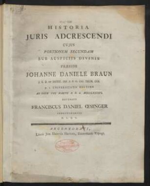 Historia Iuris Adcrescendi Cuius Portionem Secundam