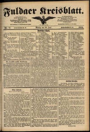 Ausgabe vom Montag, den 20. Juni 1904.