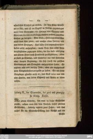 Ludwig II, der Stammler, der zwei und zwanzigste König. Kaiser.