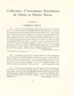 Section I. Famille verte