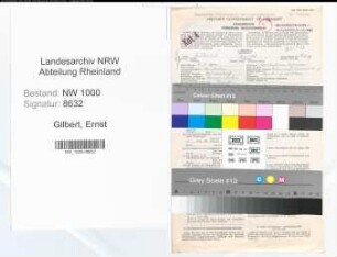 Entnazifizierung Ernst Gilbert, geb. 04.02.1900 (Bankangest.)