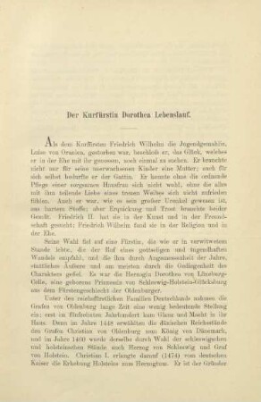 Der Kurfürstin Dorothea Lebenslauf