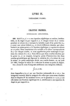 LIVRE IX. - Théorème d'Abel