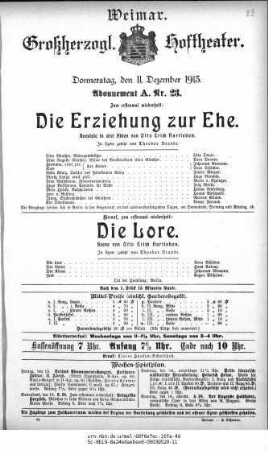 Die Erziehung zur Ehe