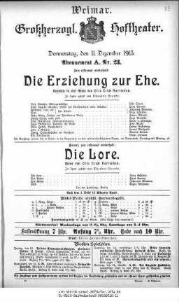 Die Erziehung zur Ehe