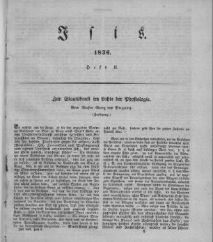 Zur Staatskunst im Lichte der Physiologie / vom Grafen Georg von Buquoy