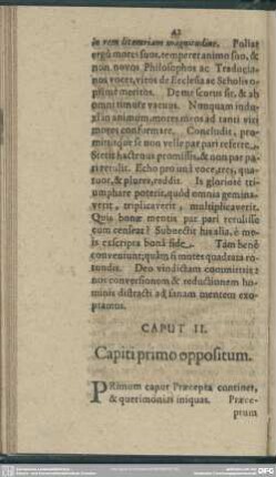 Caput II. Capiti primo oppositum
