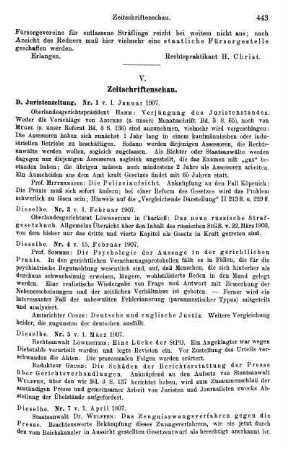 443-446, Deutsche Juristenzeitung Nr. 1, 3-5, 7-10,12-18