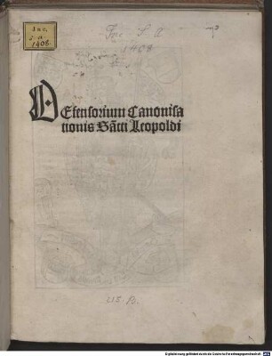 Defensorium canonizationis sancti Leopoldi