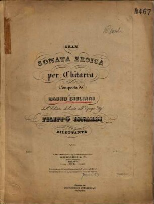 Gran sonata eroica : per chistrra ; opa. 150