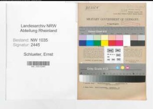 Entnazifizierung Ernst Schlueter , geb. 16.11.1900 (Wohnungsverwalter)