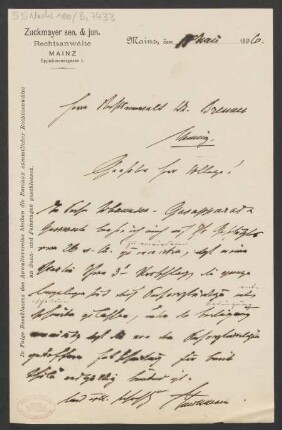 Brief an Carl Brenner : 18.05.1896