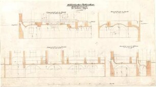 Gärtner, Friedrich von; München; Wittelsbacherpalast - Keller Nordflügel (Längsschnitte, Querschnitte)