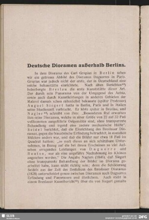 Deutsche Dioramen außerhalb Berlins