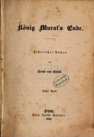 König Murat's Ende, 1