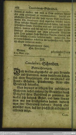 XII. Condolenz-Schreiben