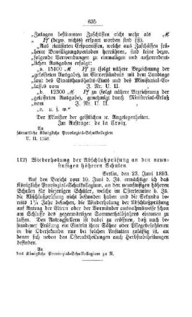 Wiederholung der Abschlußprüfung an den neunstufigen höheren Schulen : [C. Höhere Lehranstalten]