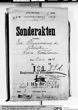 Baupolizeiverordnungen für die Ortschaften im Kreise Niederbarnim